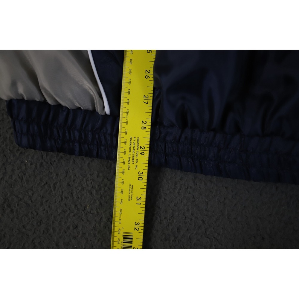 Vintage NFL Windbeaker Jacket Mens L Blue New England Patriots Full Zip Hodded - Picture 7 of 8